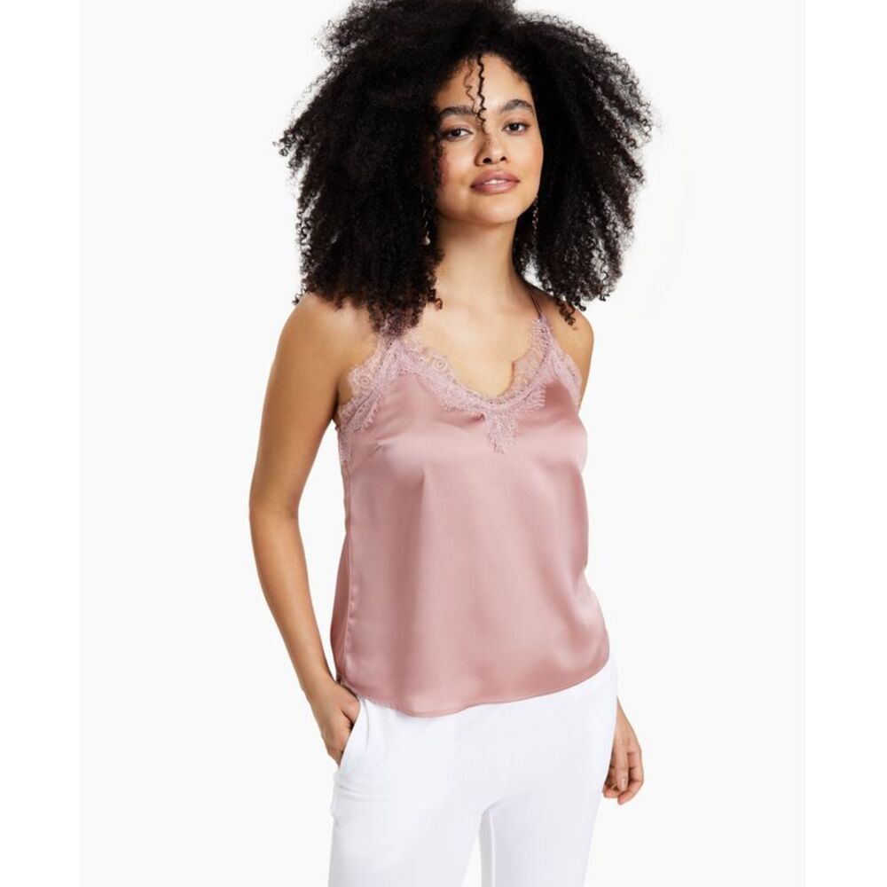 Bar III Lace Trim Camisole Top